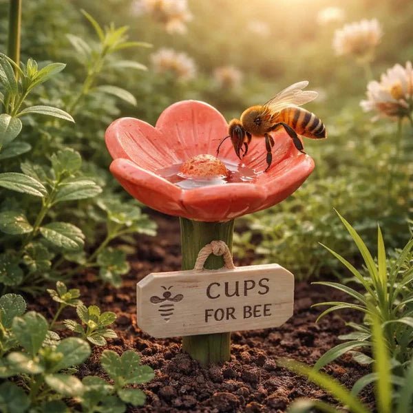 Bloom Bee Watering Station | Vibrant Resin Flower Design for Pollinators - Hartwella