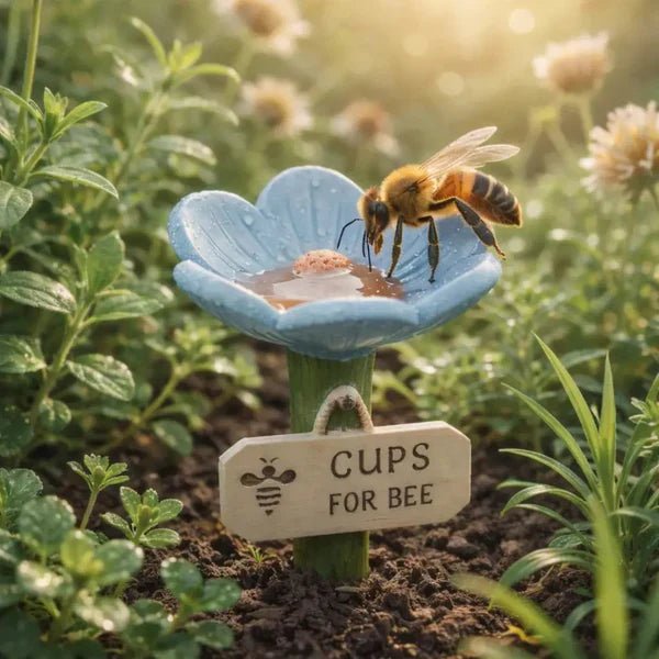 Bloom Bee Watering Station | Vibrant Resin Flower Design for Pollinators - Hartwella