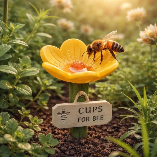 Bloom Bee Watering Station | Vibrant Resin Flower Design for Pollinators - Hartwella