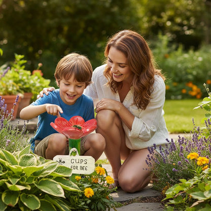 Bloom Bee Watering Station | Vibrant Resin Flower Design for Pollinators - Hartwella