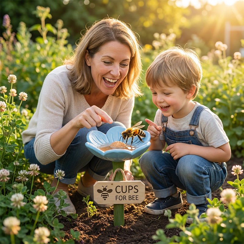 Bloom Bee Watering Station | Vibrant Resin Flower Design for Pollinators - Hartwella