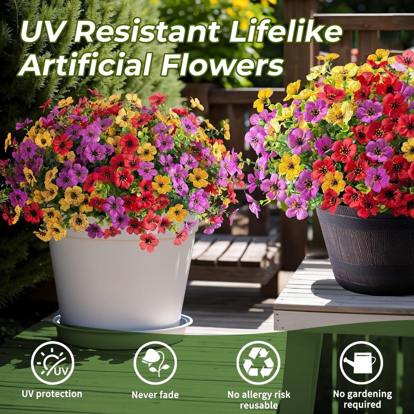 Blooming Oasis Silk Flowers | UV Resistant, Eco - Friendly Faux Blooms - Hartwella