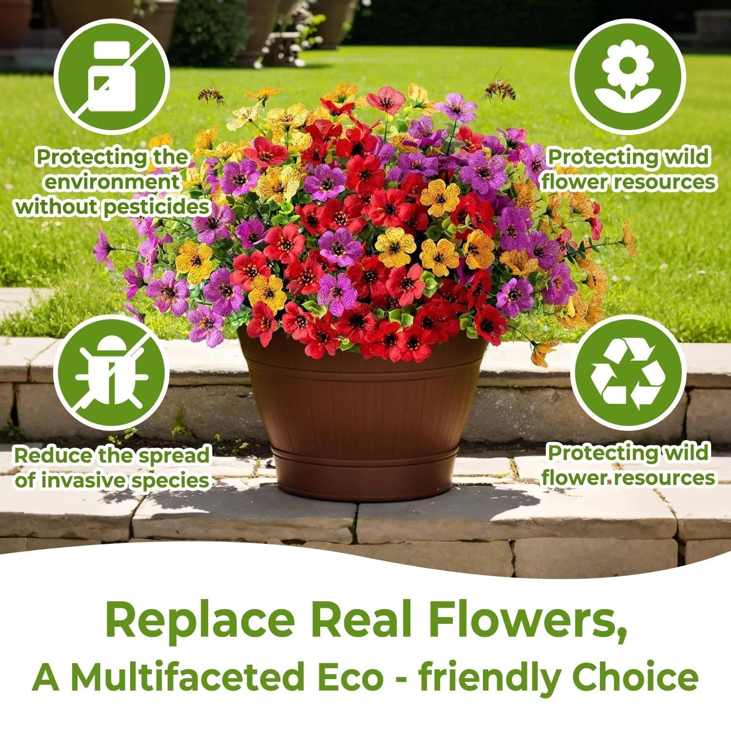 Blooming Oasis Silk Flowers | UV Resistant, Eco - Friendly Faux Blooms - Hartwella