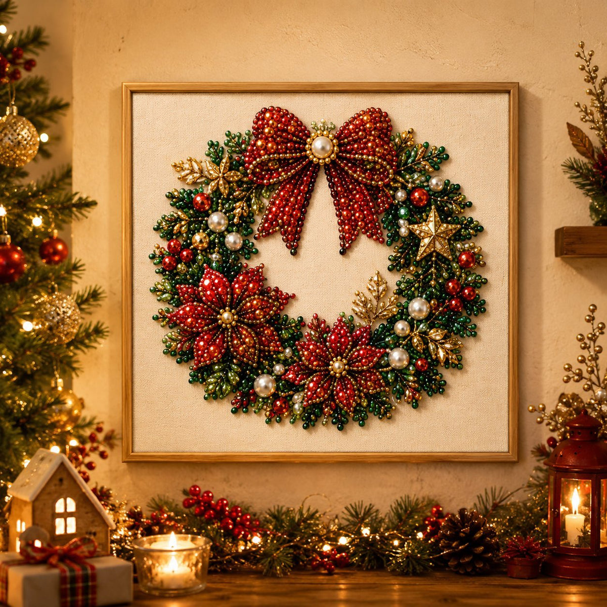 Blynn Pearl Diamond Art Kit | Christmas DIY, Beginner-Friendly, 20x20cm - Hartwella