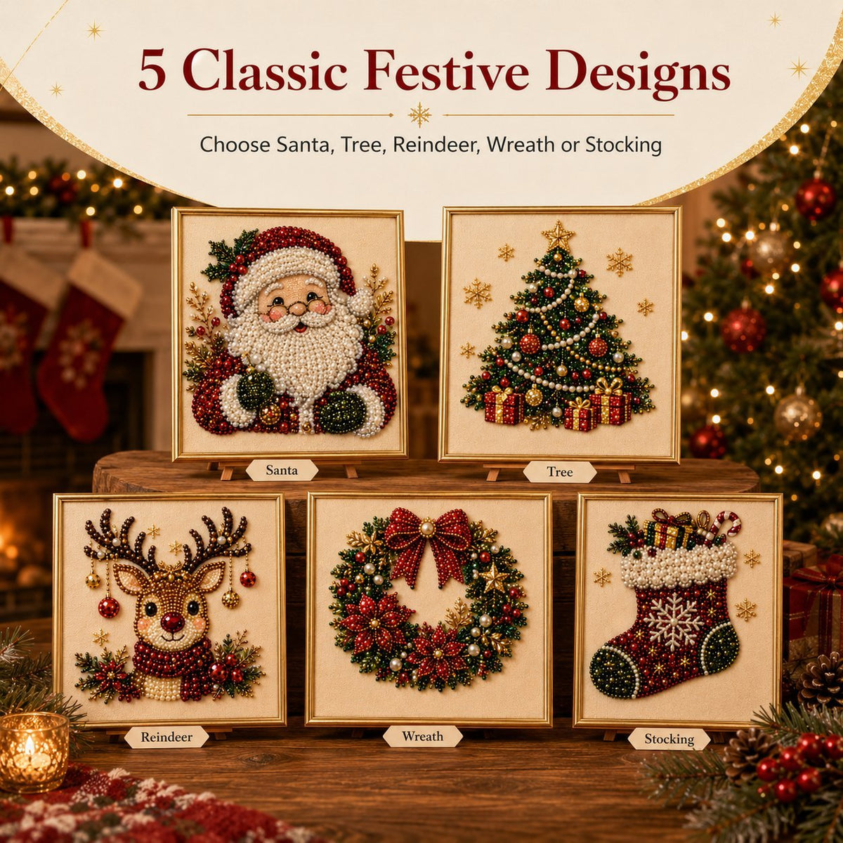 Blynn Pearl Diamond Art Kit | Christmas DIY, Beginner-Friendly, 20x20cm - Hartwella