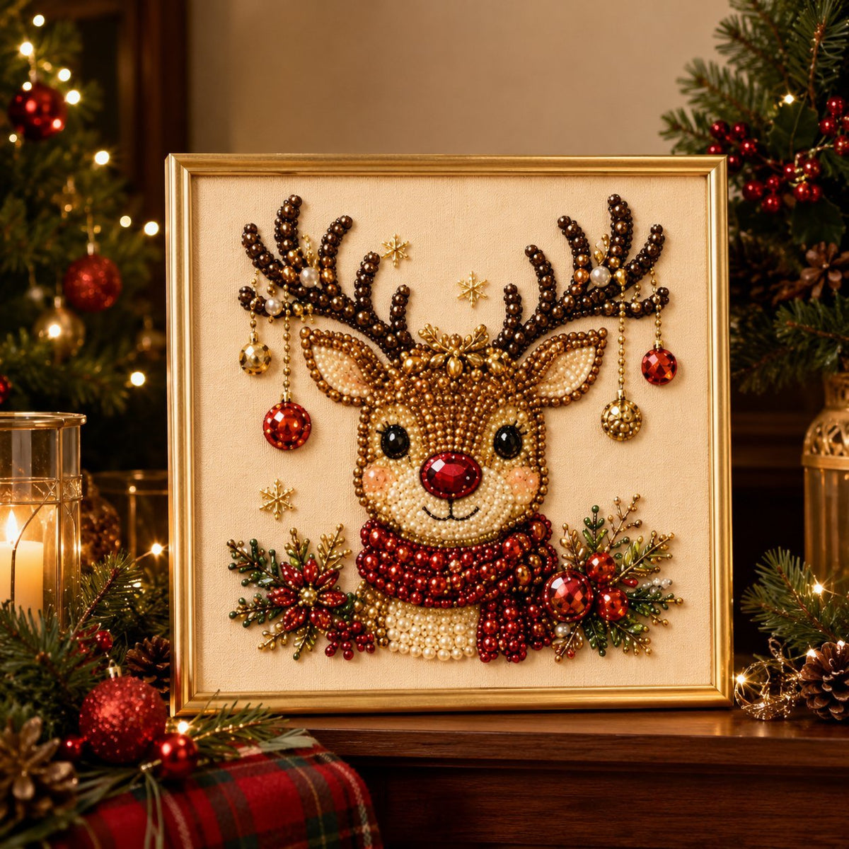 Blynn Pearl Diamond Art Kit | Christmas DIY, Beginner-Friendly, 20x20cm - Hartwella