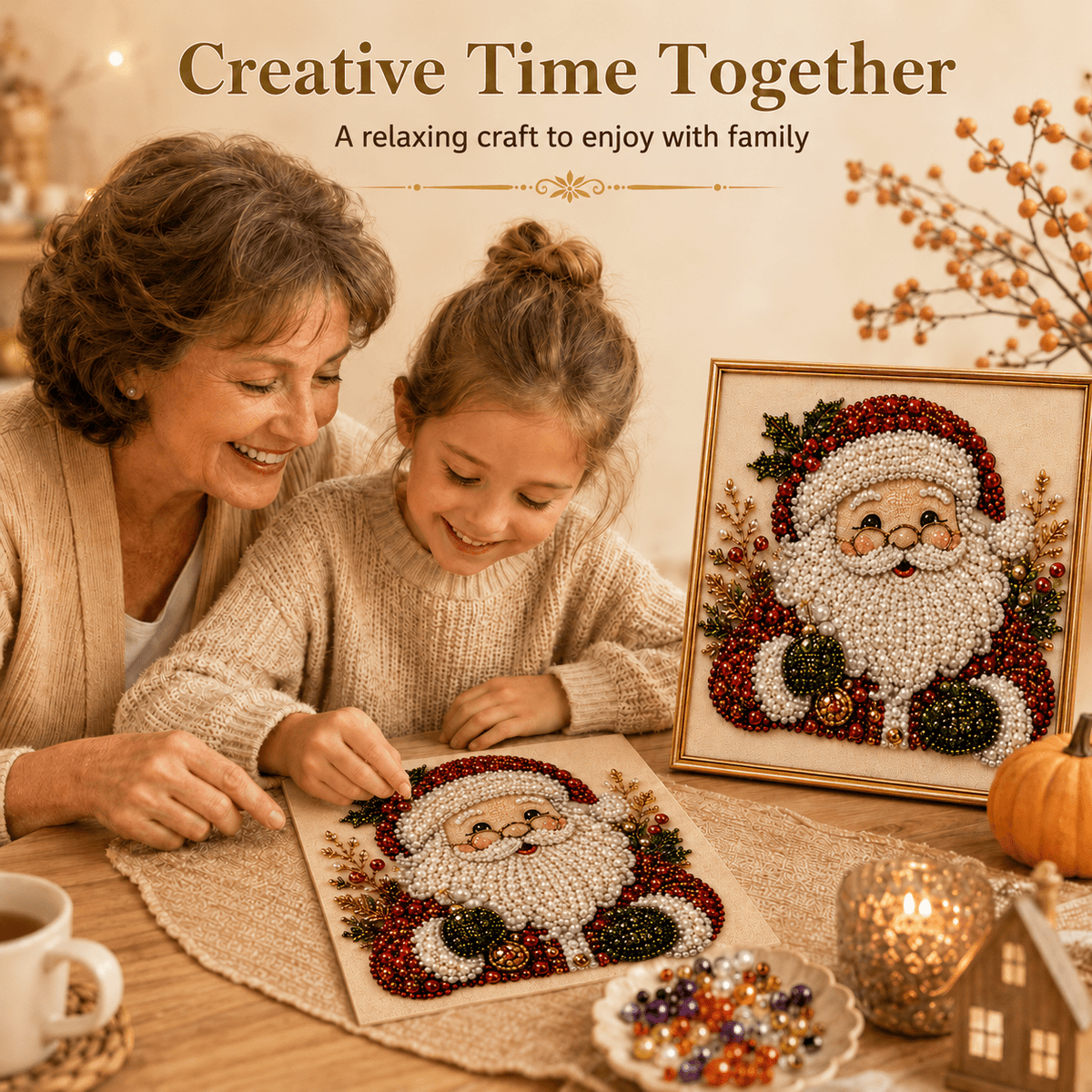 Blynn Pearl Diamond Art Kit | Christmas DIY, Beginner-Friendly, 20x20cm - Hartwella