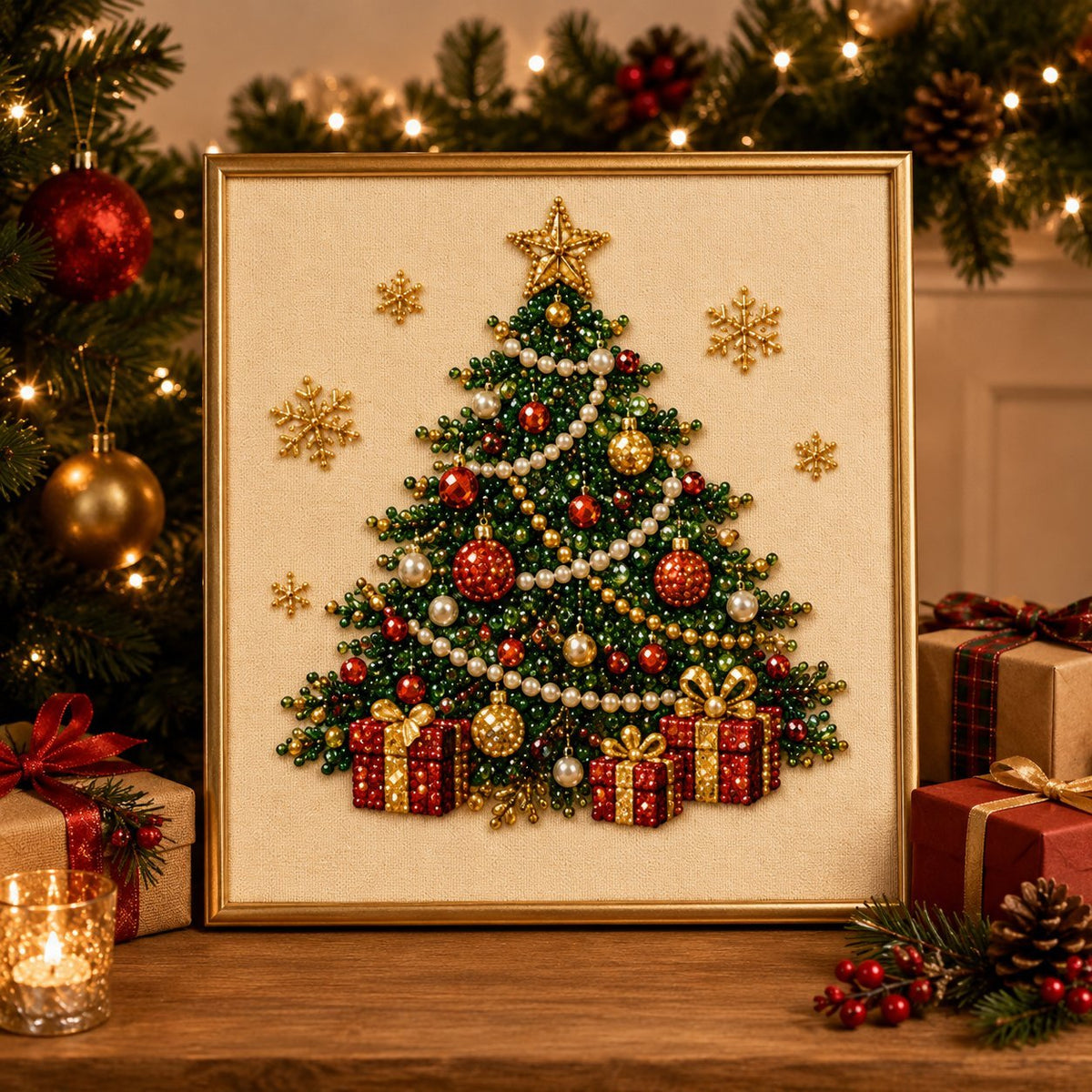 Blynn Pearl Diamond Art Kit | Christmas DIY, Beginner-Friendly, 20x20cm - Hartwella