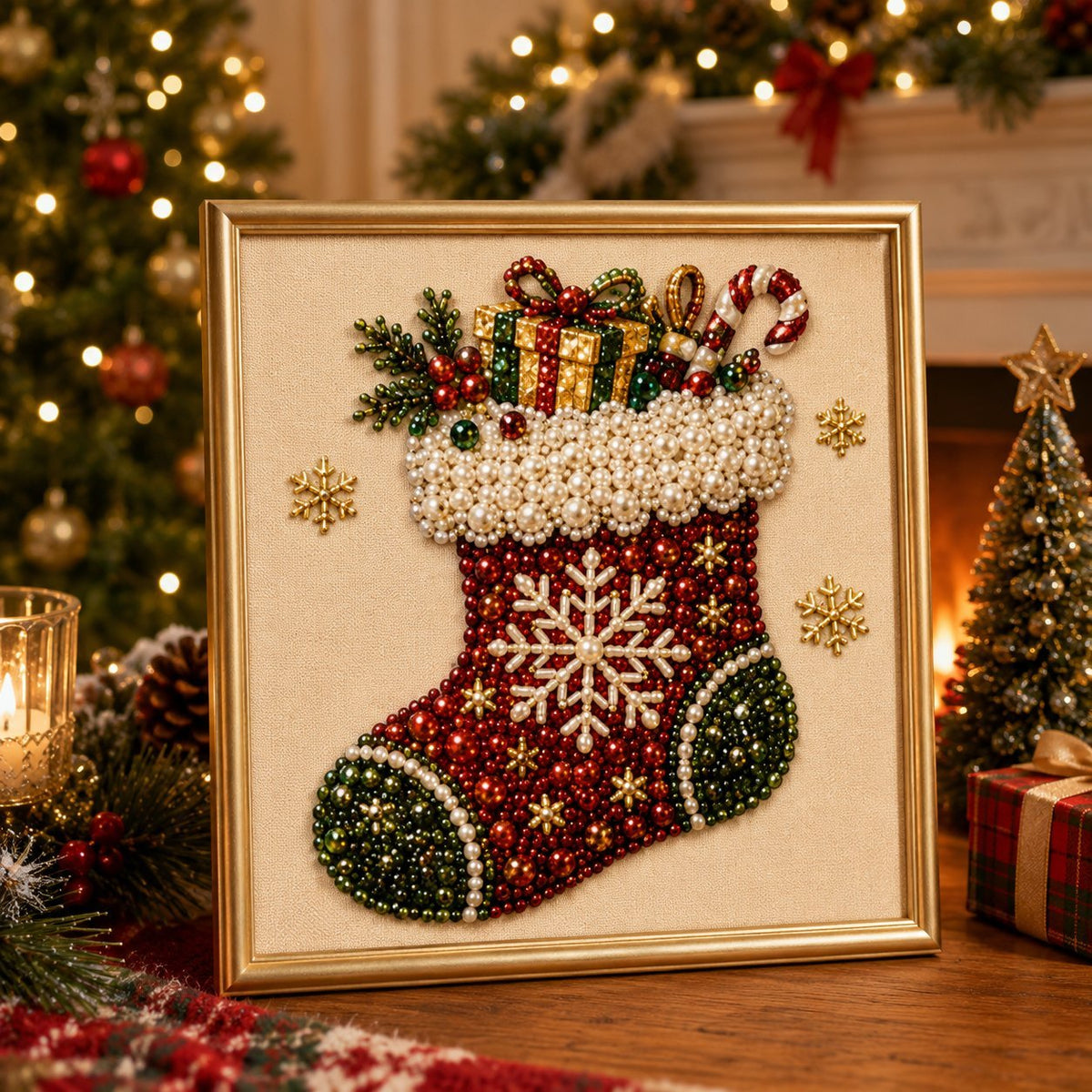 Blynn Pearl Diamond Art Kit | Christmas DIY, Beginner-Friendly, 20x20cm - Hartwella