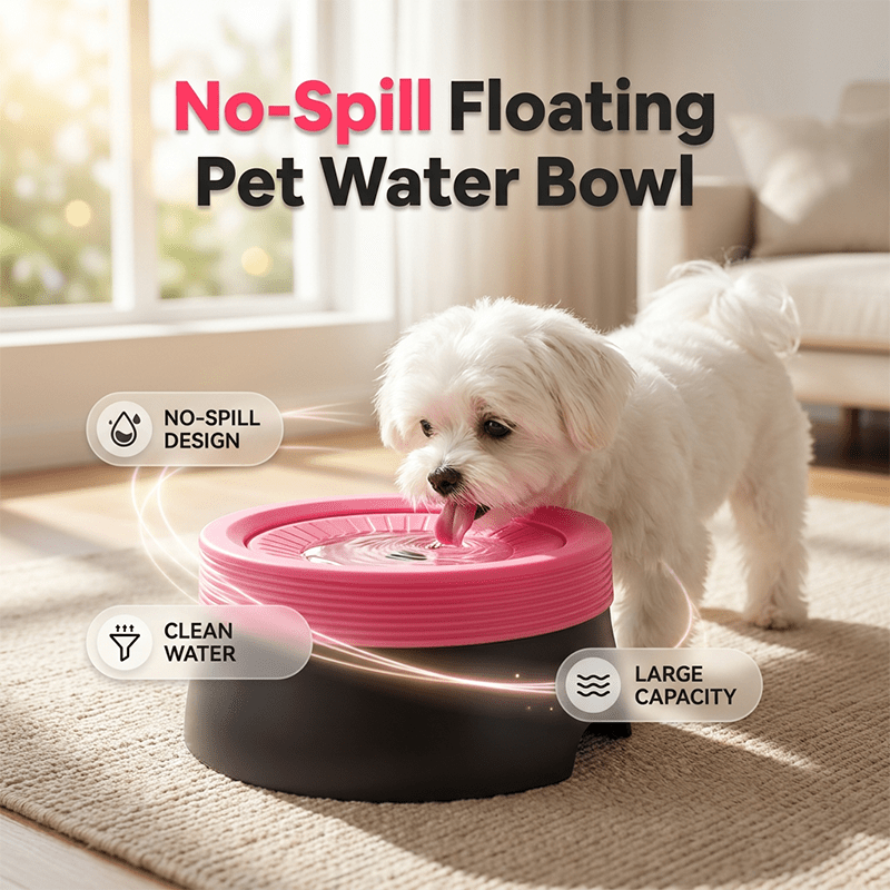 Blyss Floating Dog Water Bowl | No Spill, Anti-Slip, 600ML Capacity for Dogs and Cats - Hartwella
