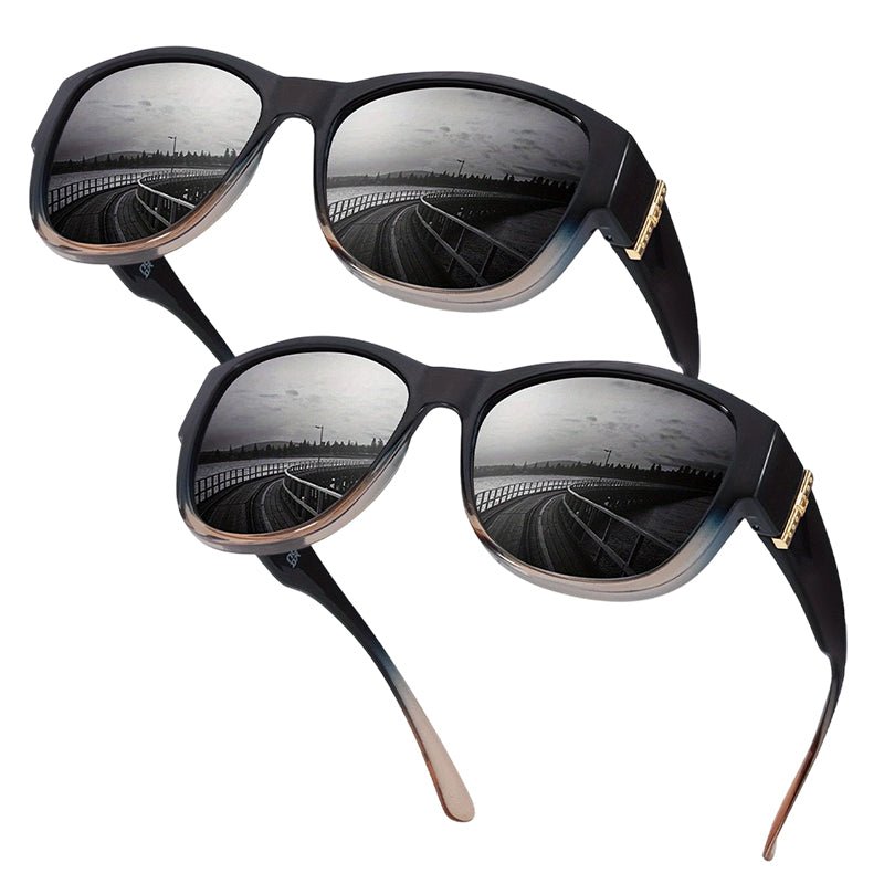 Bora Oversized Sunglasses | Polarized, UV400 Protection, Stylish Fit Over Prescription Glasses - Hartwella