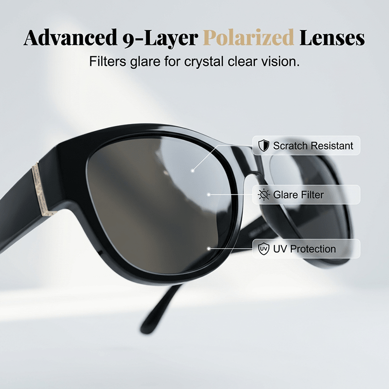 Bora Oversized Sunglasses | Polarized, UV400 Protection, Stylish Fit Over Prescription Glasses - Hartwella