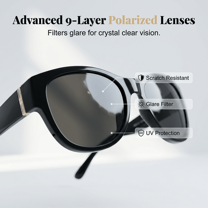 Bora Oversized Sunglasses | Polarized, UV400 Protection, Stylish Fit Over Prescription Glasses - Hartwella