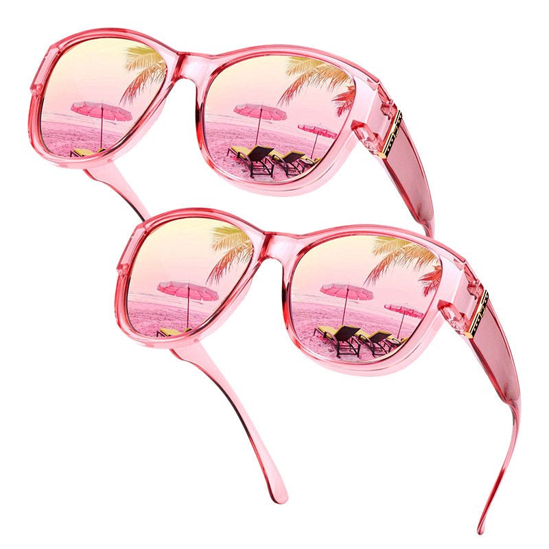 Bora Oversized Sunglasses | Polarized, UV400 Protection, Stylish Fit Over Prescription Glasses - Hartwella
