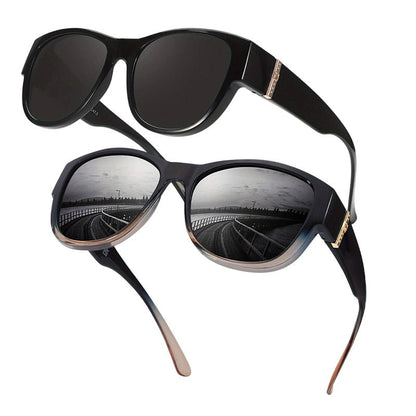 Bora Oversized Sunglasses | Polarized, UV400 Protection, Stylish Fit Over Prescription Glasses - Hartwella