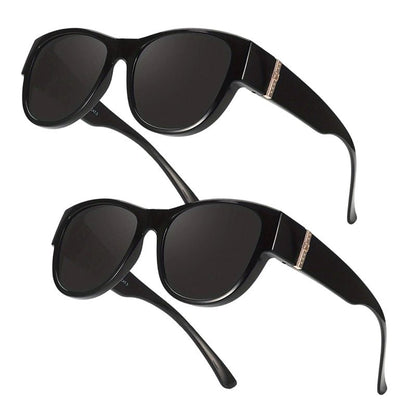 Bora Oversized Sunglasses | Polarized, UV400 Protection, Stylish Fit Over Prescription Glasses - Hartwella