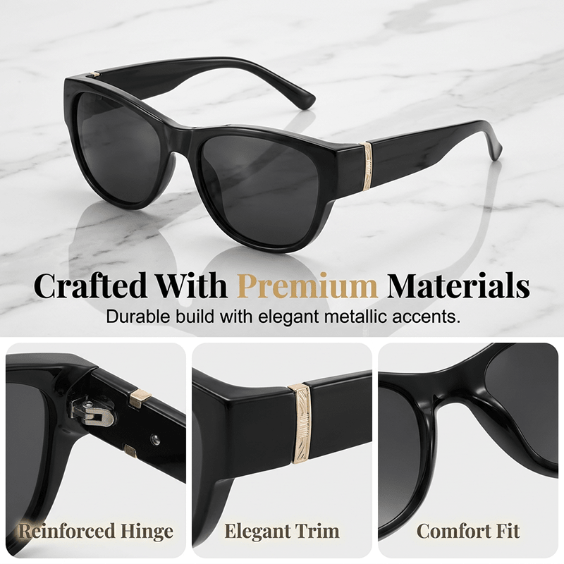 Bora Oversized Sunglasses | Polarized, UV400 Protection, Stylish Fit Over Prescription Glasses - Hartwella