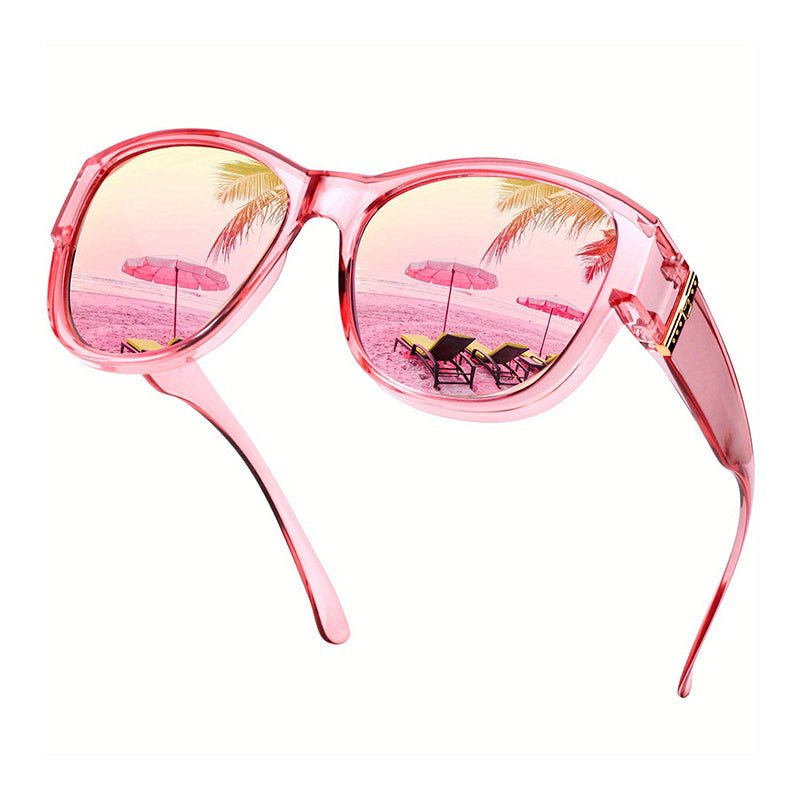 Bora Oversized Sunglasses | Polarized, UV400 Protection, Stylish Fit Over Prescription Glasses - Hartwella