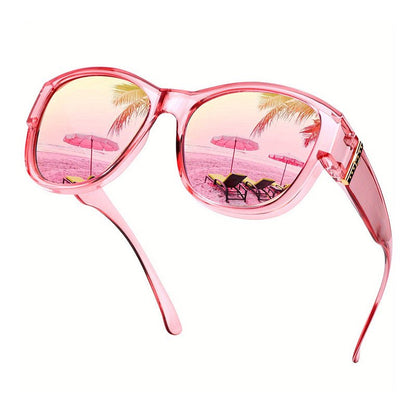 Bora Oversized Sunglasses | Polarized, UV400 Protection, Stylish Fit Over Prescription Glasses - Hartwella