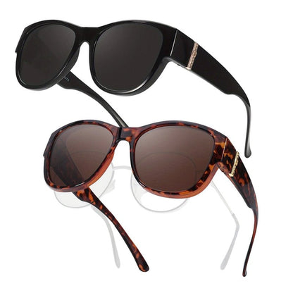 Bora Oversized Sunglasses | Polarized, UV400 Protection, Stylish Fit Over Prescription Glasses - Hartwella