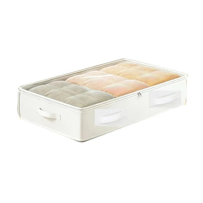 Bora Underbed Storage Tote | Foldable, Transparent, Dual-Zippered - Hartwella
