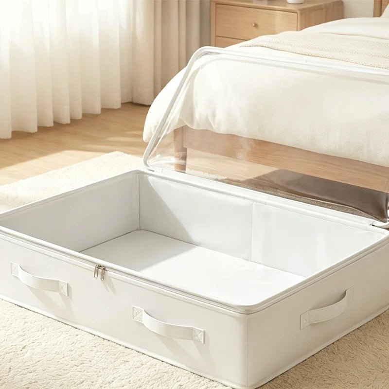 Bora Underbed Storage Tote | Foldable, Transparent, Dual-Zippered - Hartwella