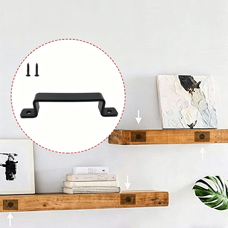 Boreal Black Door Handle Set | Heavy-Duty Iron, Ergonomic Design - Hartwella