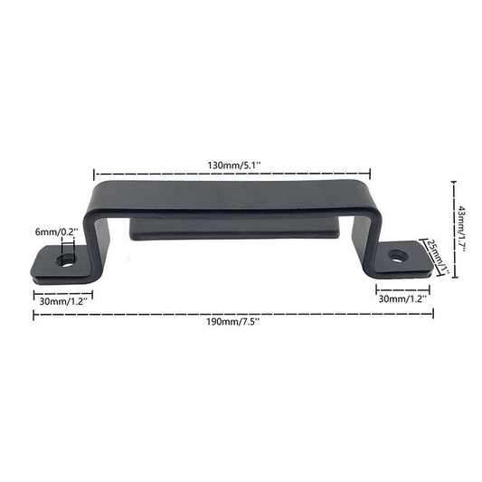 Boreal Black Door Handle Set | Heavy-Duty Iron, Ergonomic Design - Hartwella