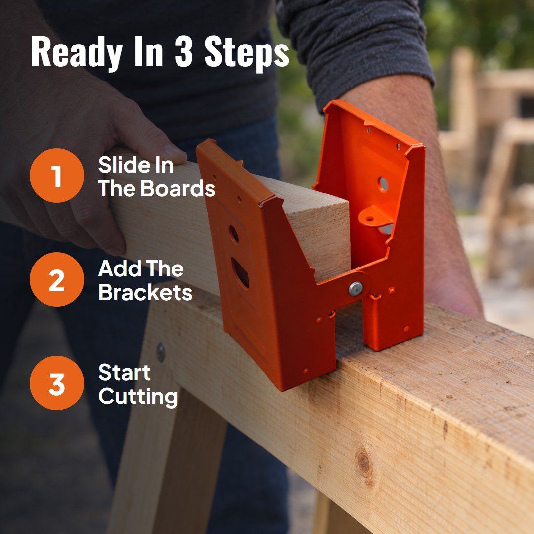 Brakka™ Heavy-Duty Sawhorse Brackets - Hartwella
