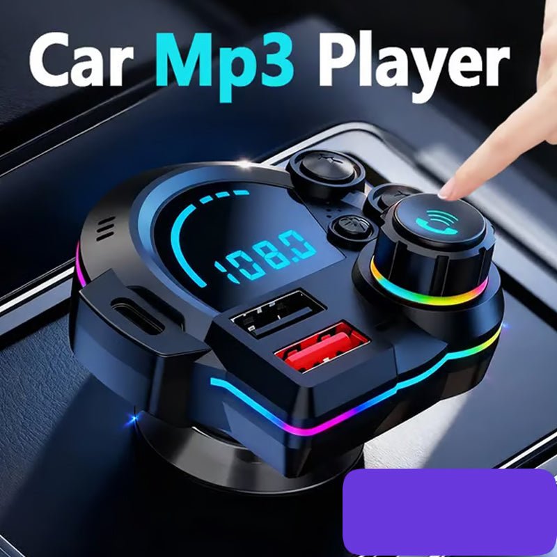 Breeze Bluetooth FM Transmitter for Car | Dual USB Fast Charging, Enhanced Bass Sound - Hartwella
