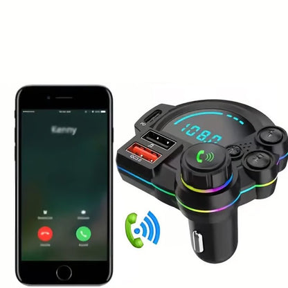Breeze Bluetooth FM Transmitter for Car | Dual USB Fast Charging, Enhanced Bass Sound - Hartwella