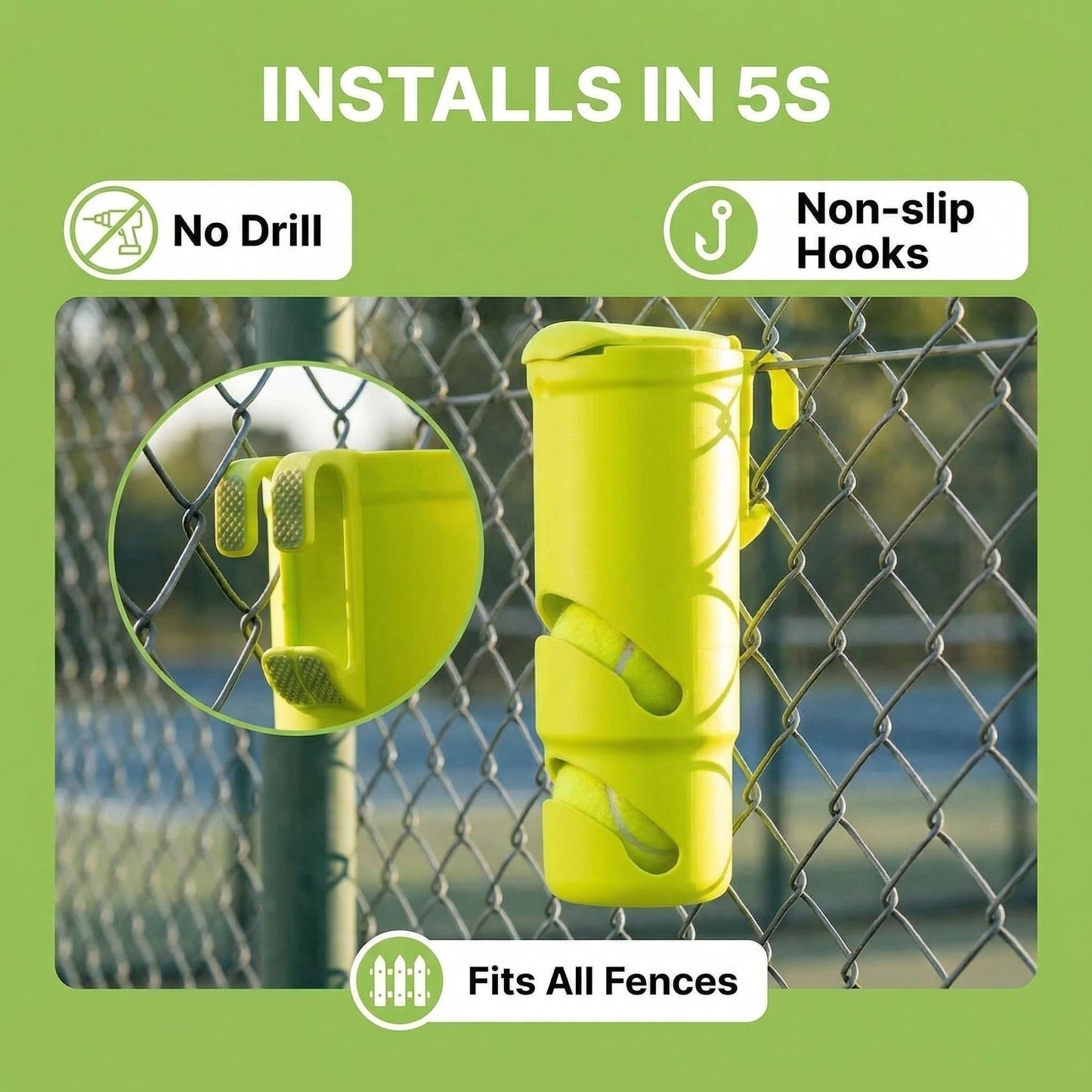 Breeze Tennis Fence Bracket | Heavy-Duty, Ultra-Portable Storage Solution - Hartwella