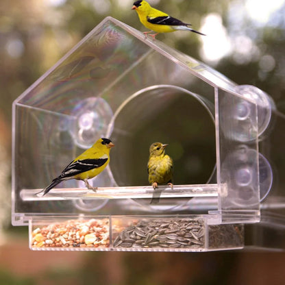 Breezy Bird Feeder | Window-Mounted, Clear Acrylic - Hartwella