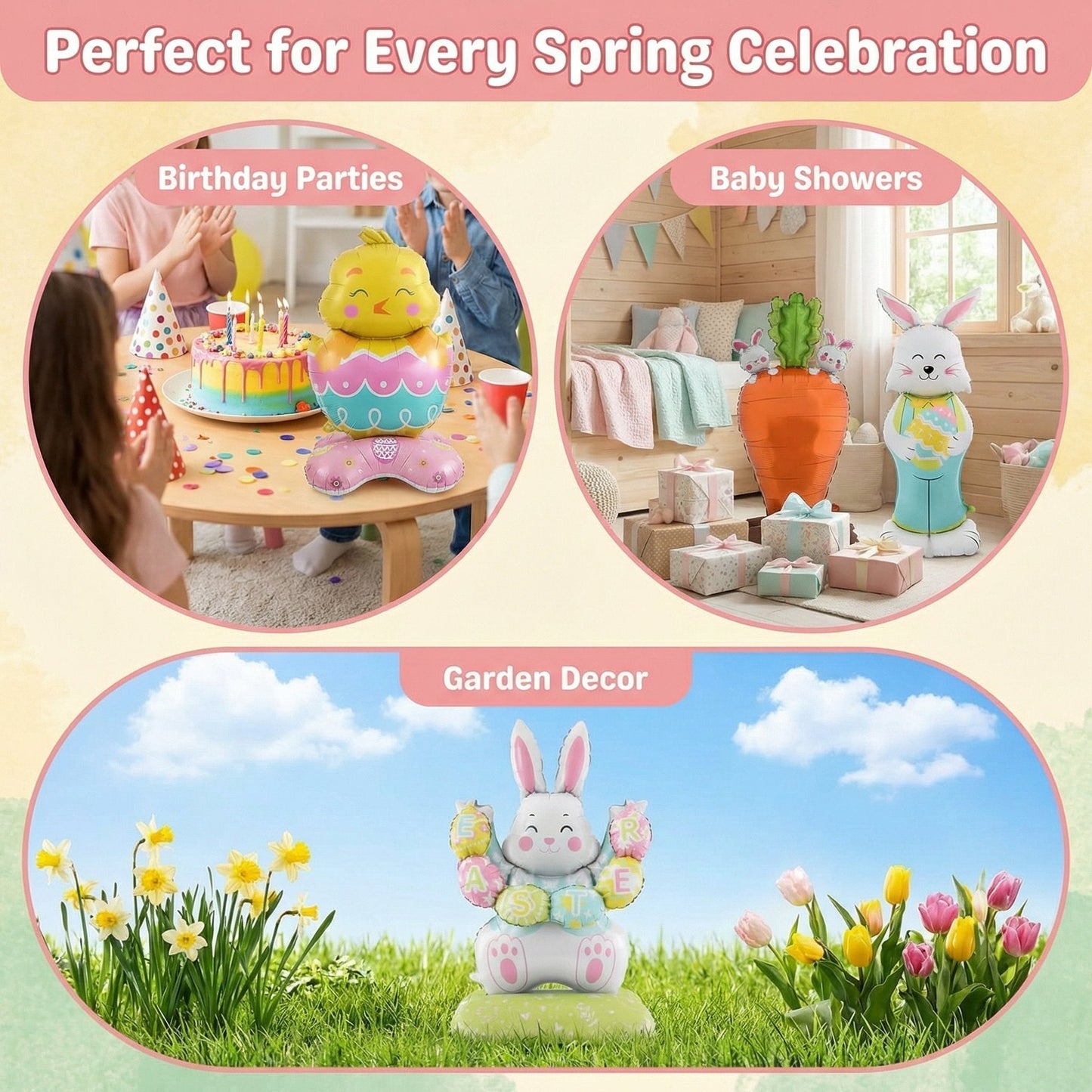 Breezy Bunny Balloon | Giant 3D Self - Supporting Decoration - Hartwella
