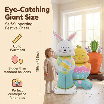 Breezy Bunny Balloon | Giant 3D Self - Supporting Decoration - Hartwella