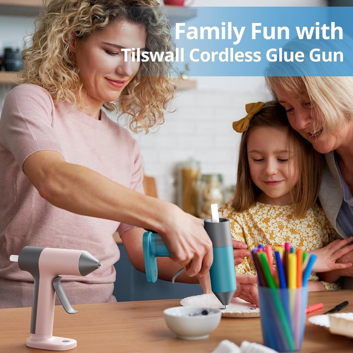Breezy Cordless Hot Glue Gun | Portable, Rechargeable, Ergonomic Design - Hartwella