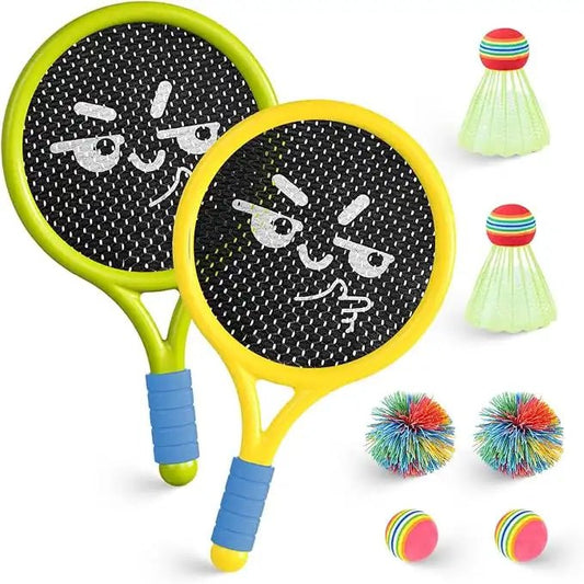 Breezy Racket Toy Set | Soft Foam Edges, Silent Bounce Ball - Hartwella