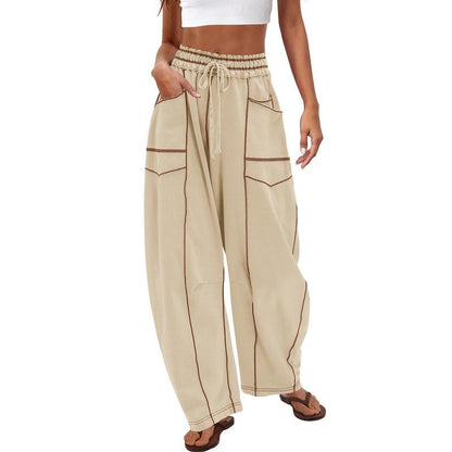 Breezy Wide Leg Pants | Comfortable Fit, Adjustable Drawstring - Hartwella