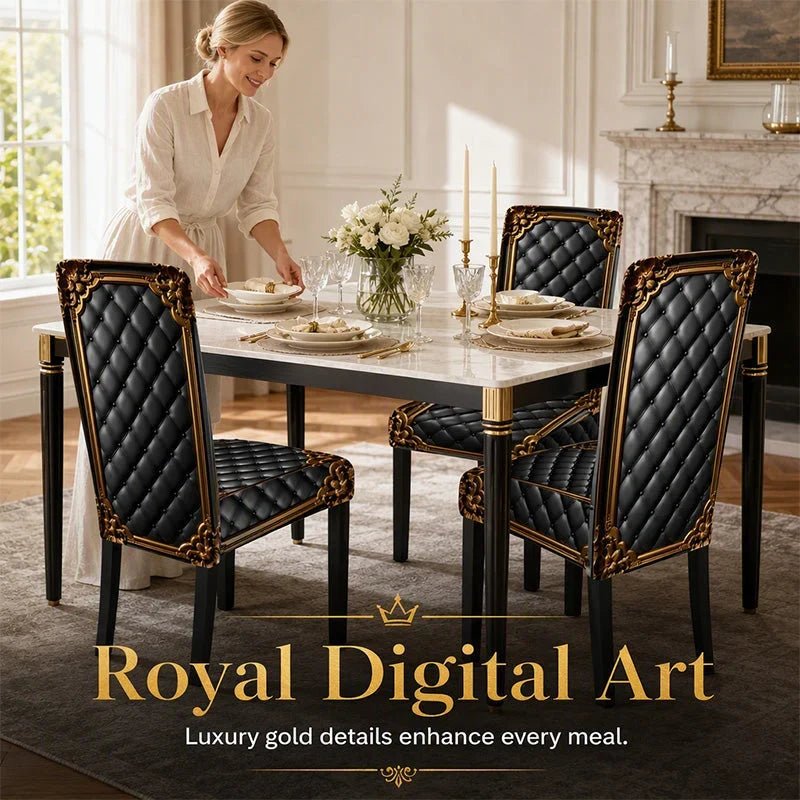 Brenno Dining Chair Cover | Washable, High-Density Polyester, Baroque Design - Hartwella