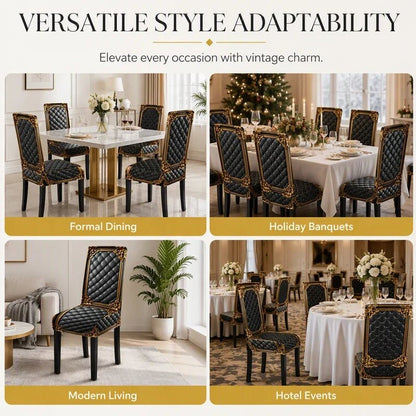 Brenno Dining Chair Cover | Washable, High-Density Polyester, Baroque Design - Hartwella