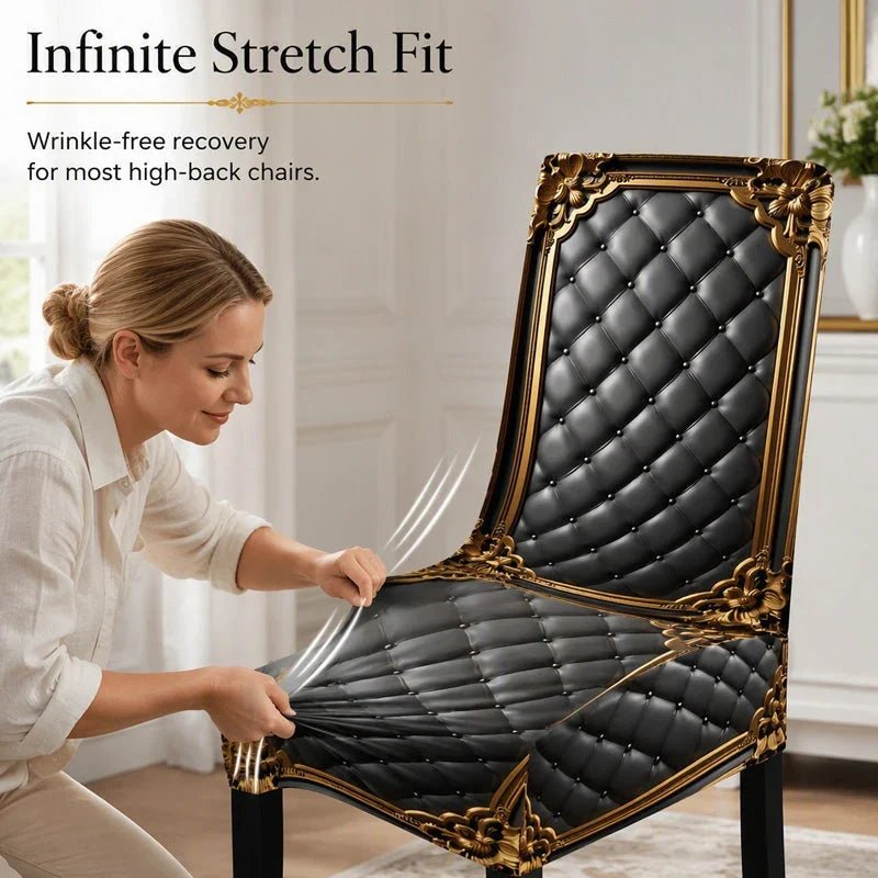 Brenno Dining Chair Cover | Washable, High-Density Polyester, Baroque Design - Hartwella