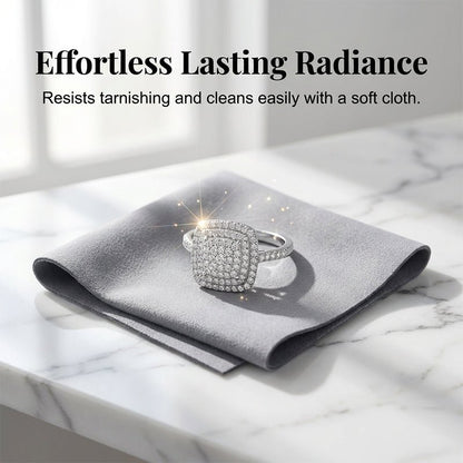 Brio Double Halo Square Ring | Cushion - Cut, Hypoallergenic - Hartwella