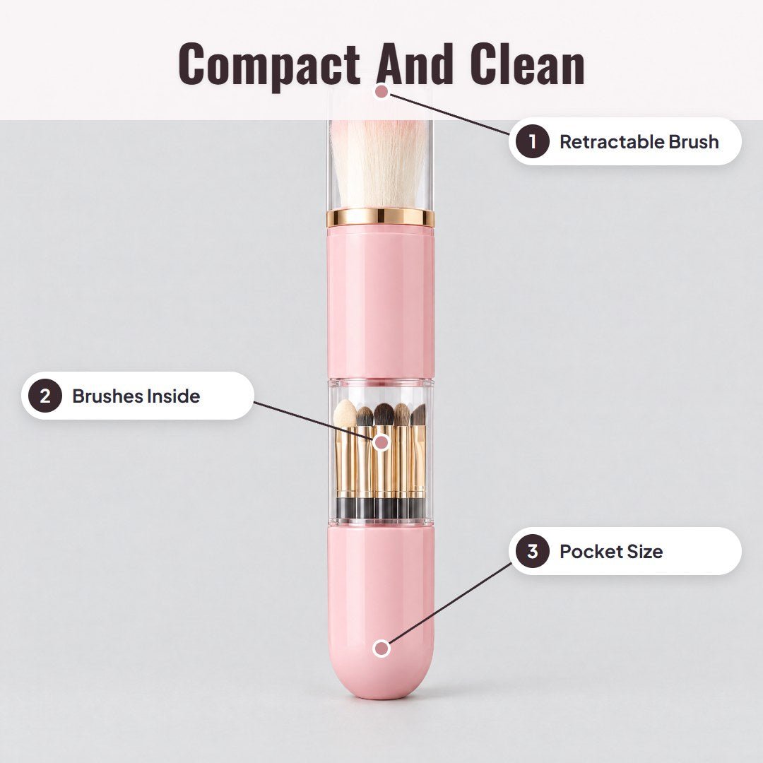 Brista™ Portable Retractable Makeup Brush Set - Hartwella