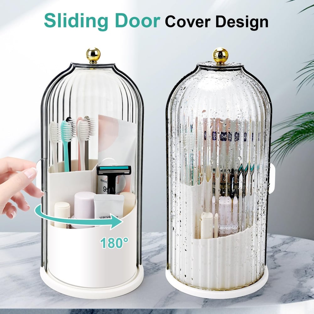 BristleWall Toothbrush Holder | Wall-Mounted, Dustproof with Cover - Hartwella