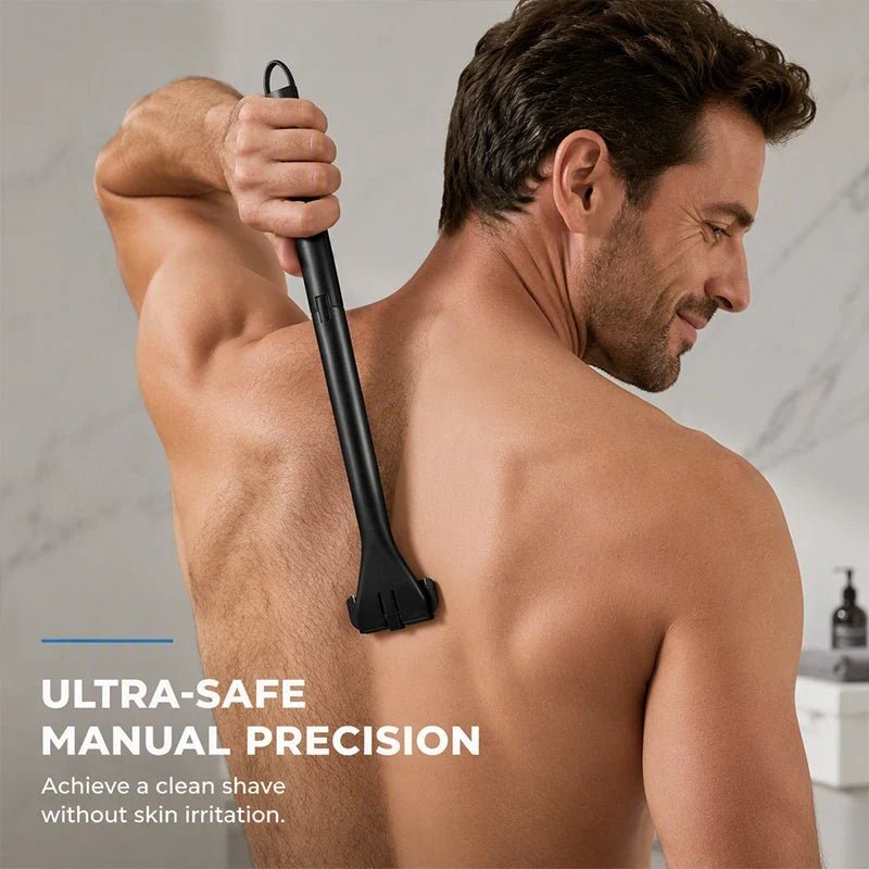 Brivo Back Shaver for Men | Foldable Manual with Long Handle, ABS Frame - Hartwella