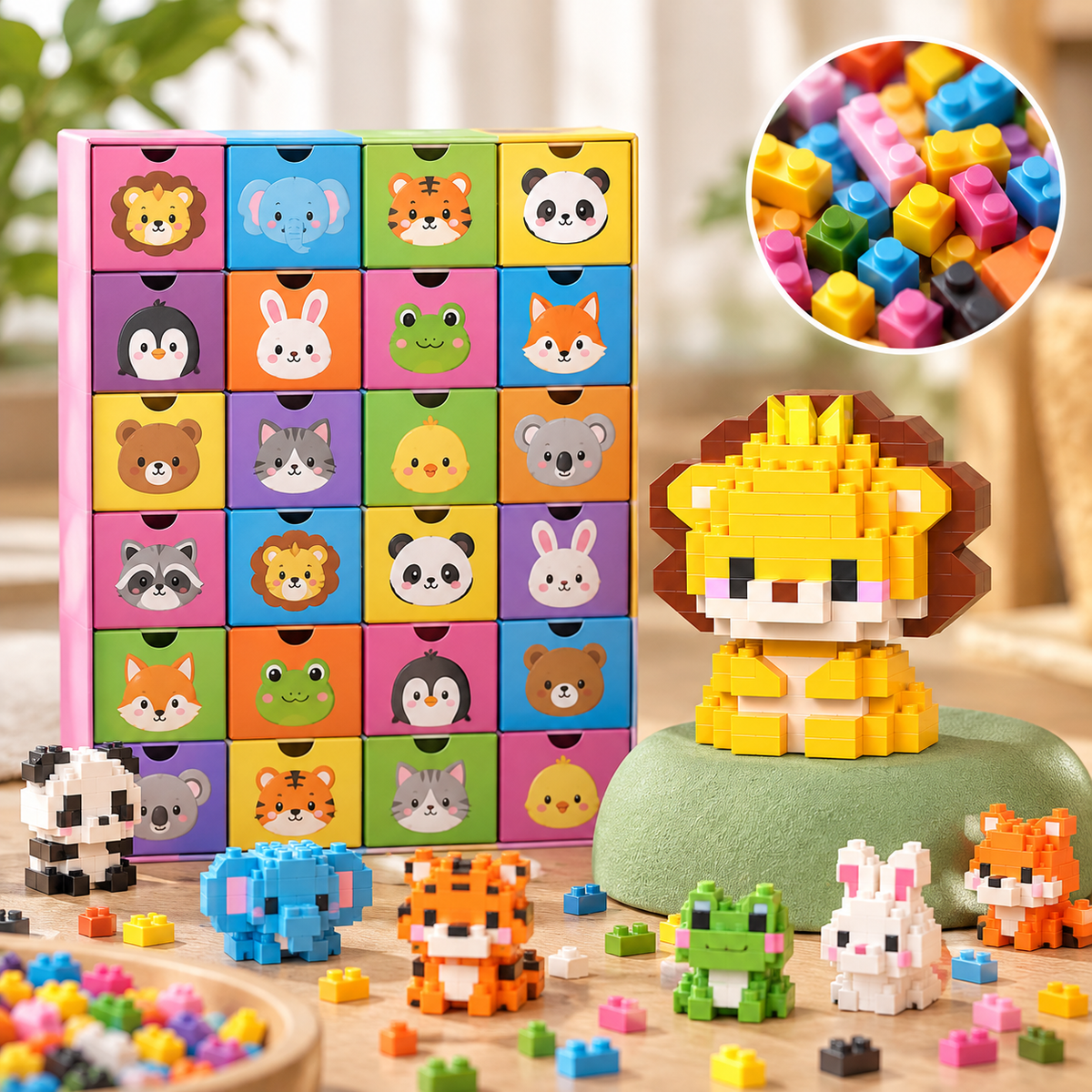 Brixly™ Animal Building Blocks Advent Calendar - Hartwella