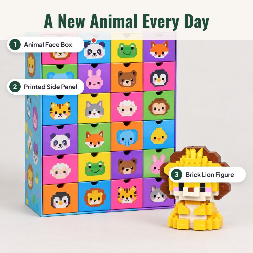 Brixly™ Animal Building Blocks Advent Calendar