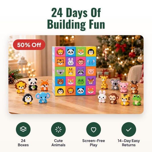 Brixly™ Animal Building Blocks Advent Calendar - Hartwella