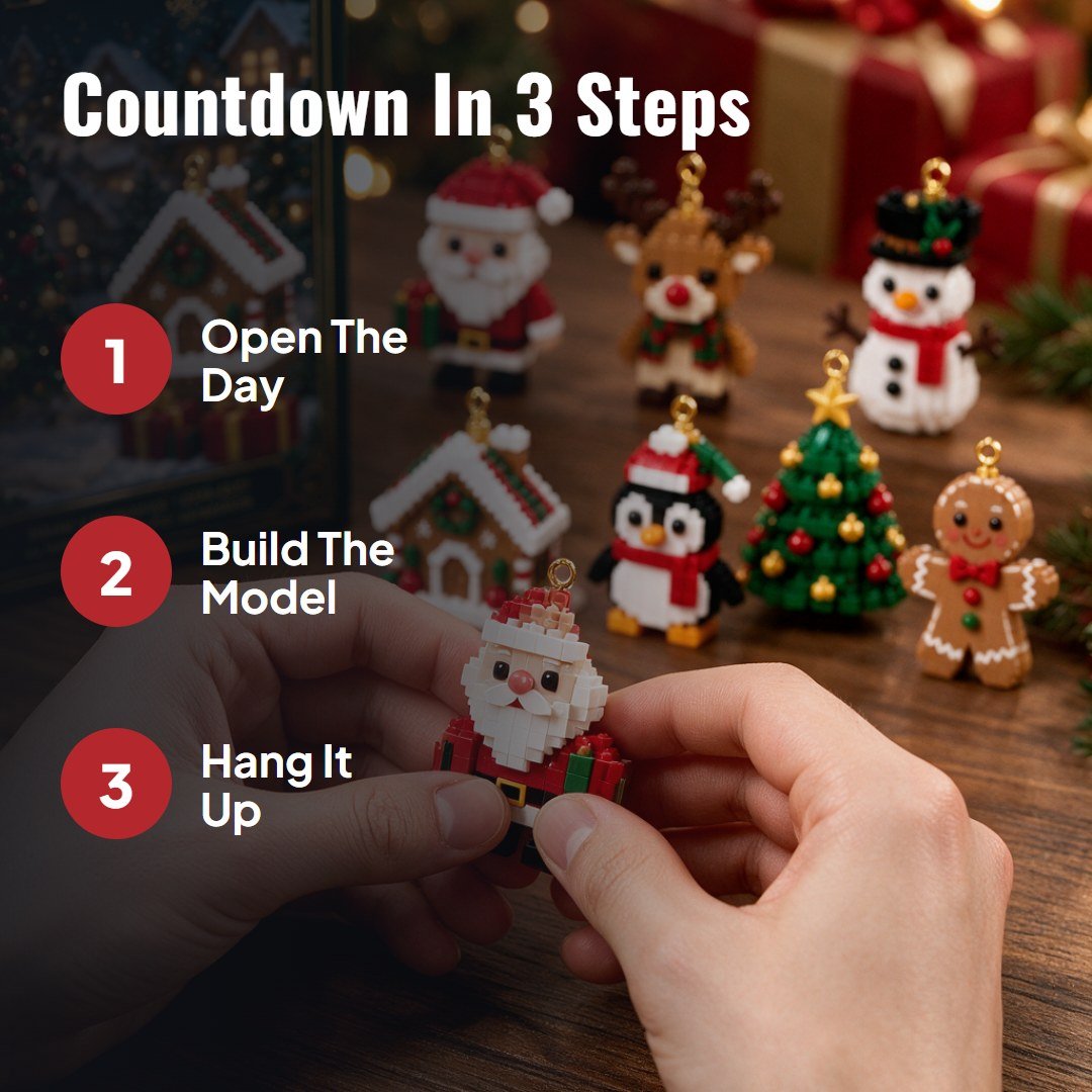 Brixly™ Mini Christmas Brick Ornament Advent Calendar