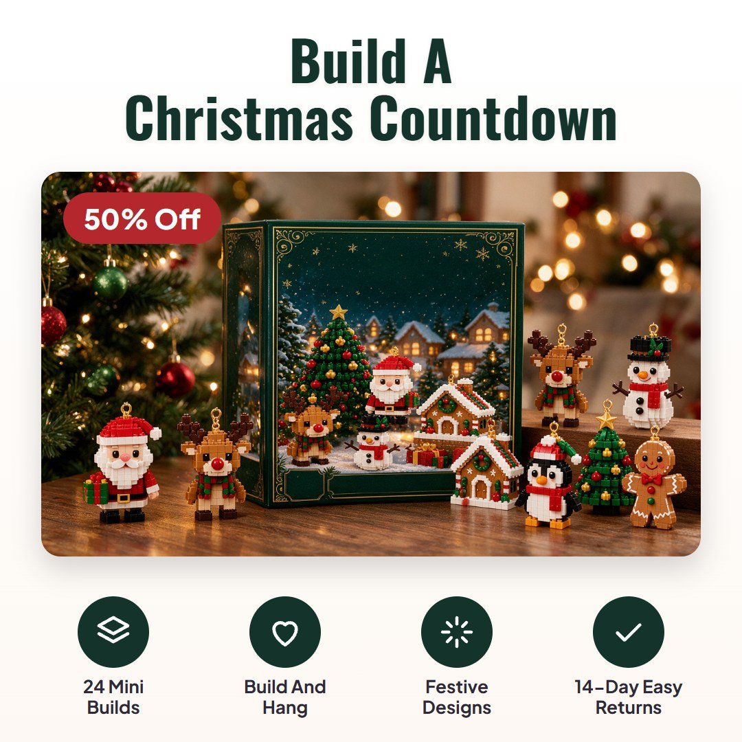 Brixly™ Mini Christmas Brick Ornament Advent Calendar - Hartwella